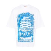 Marni Bianco T-Shirt Ckw01 Multicolor, Herr