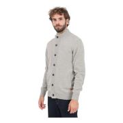 Barbour Beige Cardigan med Alcantara Armbågslappar Gray, Herr