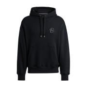 Boss Oversized French Terry Hoodie med Double B Monogram Black, Herr