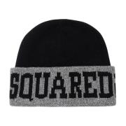 Dsquared2 Svarta hattar med logotyp Berretto Black, Unisex