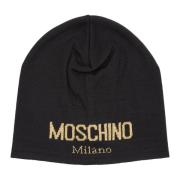 Moschino Enfärgad Logo Beanie Black, Dam