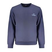 Wrangler Blå Crew Neck Tröja med Logo Print Blue, Herr