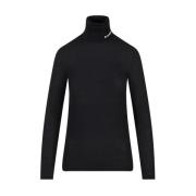 Jil Sander Svart T-shirt med ståkrage Black, Dam