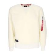 Alpha Industries Off White Sherpa Crewneck Sweatshirt Beige, Herr