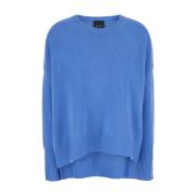 Plain Units Blå Crewneck Cashmere Tröja Blue, Dam