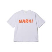 Marni Avslappnad Bomull T-shirt White, Dam