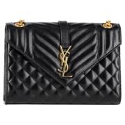 Yves Saint Laurent Vintage Pre-owned Laeder crossbodyvskor Black, Dam