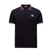 Moncler Kontrast Krage Trim Polo Navy Blue, Herr