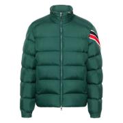 Moncler Grön Dunjacka med Trefärgad Kant Green, Herr