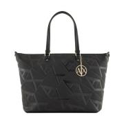 Armani Exchange Fyrkantig Svart Shopper Väska Black, Dam