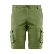 BomBoogie Cargo Shorts i Stretch Gabardine Green, Herr