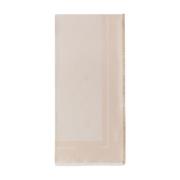 Elisabetta Franchi Jacquard Lurex Logo Pashmina Sjal Beige, Dam