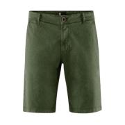 BomBoogie Bomullsgabardine Chino Bermuda Shorts Green, Herr