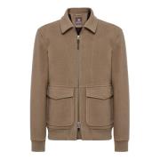 Boggi Milano Bomberjacka i vadderad ull Beige, Herr