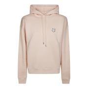 Maison Kitsuné Räv Huvud Patch Hoodie Pink, Dam