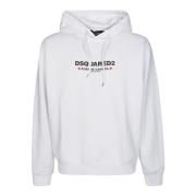 Dsquared2 Cool Fit Logo Hoodie White, Herr