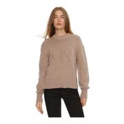 Calvin Klein Jeans Intarsia Loose Sweater Trendig Mode Kvinnor Brown, ...