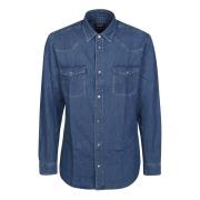 Dondup Stilig Denim Western Skjorta Blue, Herr