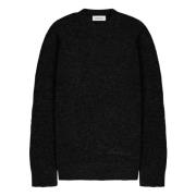 Laneus Alpaca Crewneck Sweater Black, Herr