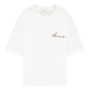 Laneus Boxy Jersey T-Shirt White, Herr