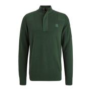 PME Legend Halv Zip Bomullstickad Tröja Green, Herr