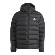 Adidas Mellanvikts huvtröja med 3-ränder Black, Herr