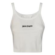 Palm Angels Ärmlös Classic Logo Top White, Dam