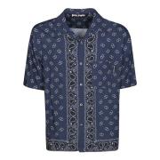 Palm Angels Paisley Bowling Skjorta Blue, Herr