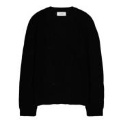 Laneus Svart crewneck-tröja med förstörd effekt Black, Dam