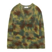 Laneus Tie dye camo print sweater Green, Herr