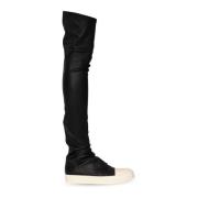 Rick Owens Läder över-knä stövlar Black, Dam