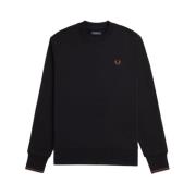 Fred Perry Stilig Sweatshirt för Män Black, Herr