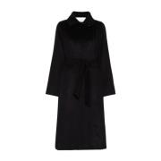 Max Mara Svart Wrapkappa Manuela Black, Dam