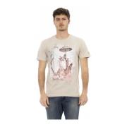 Trussardi Herr Kortärmad Rund Hals T-shirt Beige, Herr