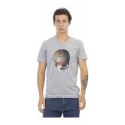 Trussardi V-ringad Kortärmad Tryckt T-shirt Gray, Herr