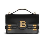 Balmain Slät läder B-Buzz 24 väska Black, Dam