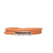 Tod's Läder tvåtonarmband med metallstängning Orange, Herr