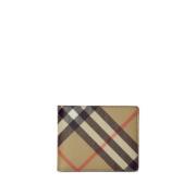 Burberry Beige Check Bi-Fold Plånbok Beige, Herr