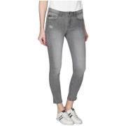 YES ZEE Kvinnors Cropped Push-Up Denim Jeggings Gray, Dam