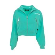 Charles Design Trendig Zip-jacka med Logotyptryck Green, Dam