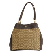 Coach Pre-owned Pre-owned Canvas handvskor Brown, Dam