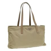 Prada Vintage Pre-owned Nylon totevskor Beige, Dam