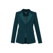 Liu Jo Grön Slim Fit Blazer Elegant Tyg Green, Dam