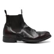 Officine Creative Läder Chelsea Boots med gummisula Brown, Herr