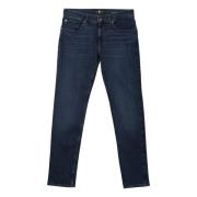 7 For All Mankind Stretch Tek Slim Jeans Mörkblå Blue, Herr