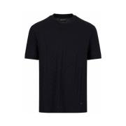 Armani Rund hals Jacquard T-shirt Blue, Herr