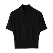 Burberry Svart Polo Tröja för Kvinnor Black, Dam