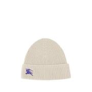 Burberry Kashmir Beanie Mössa - Vit Beige, Unisex