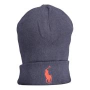 Ralph Lauren Blå Herr Broderad Logo Beanie Blue, Herr