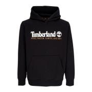 Timberland Svart huvtröja med framficka Black, Herr